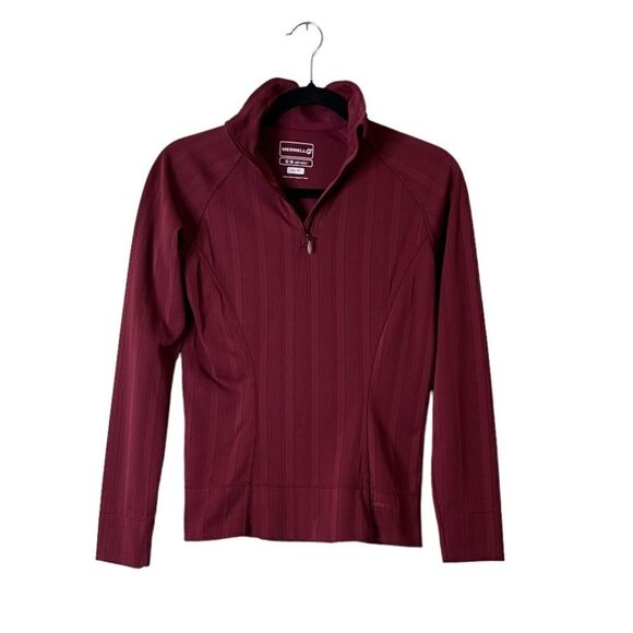 Merrell Long Sleeve Base Layer Quarter Zip Burgundy Size XS - Picture 1 of 6